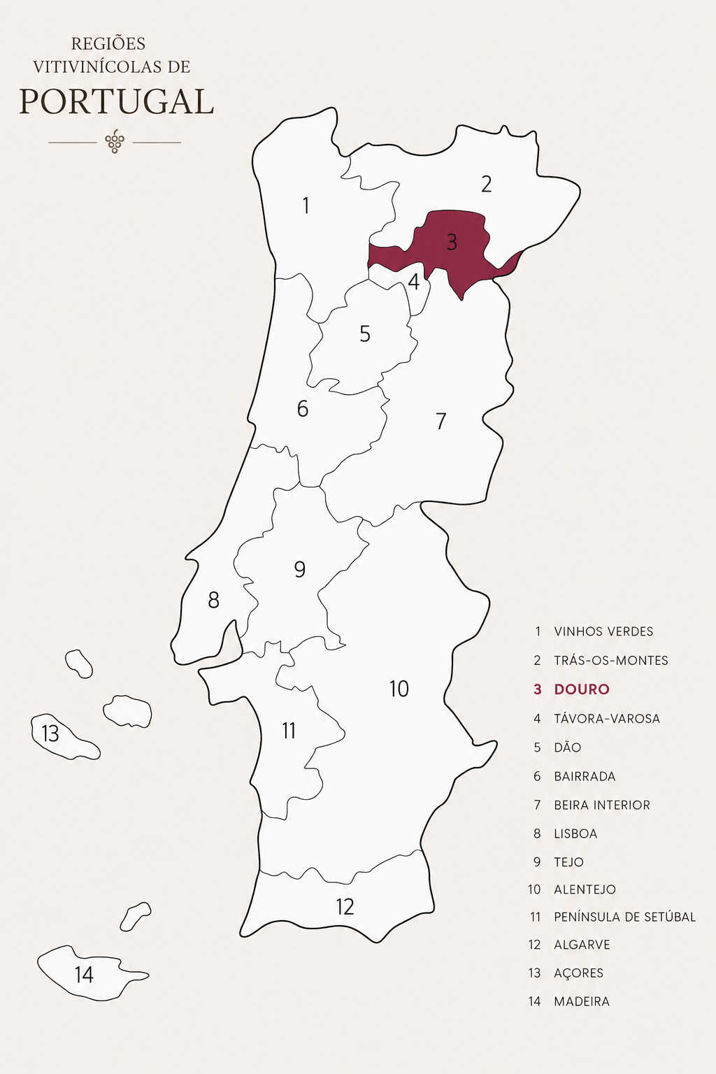Mapa da Região do Douro