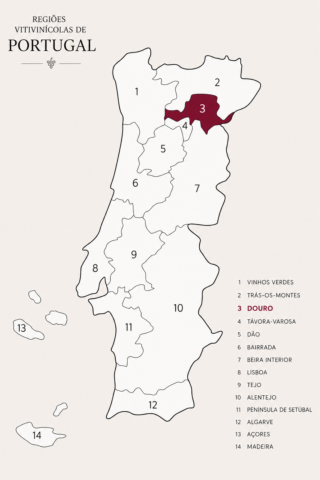 Mapa da Região do Douro
