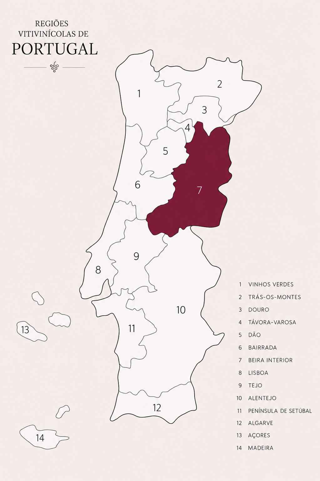 Mapa da Região da Beira Interior